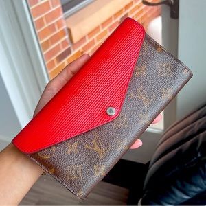 LOUIS VUITTON Tri-fold wallet M60727 Brown Monogram canvas Epi Leather